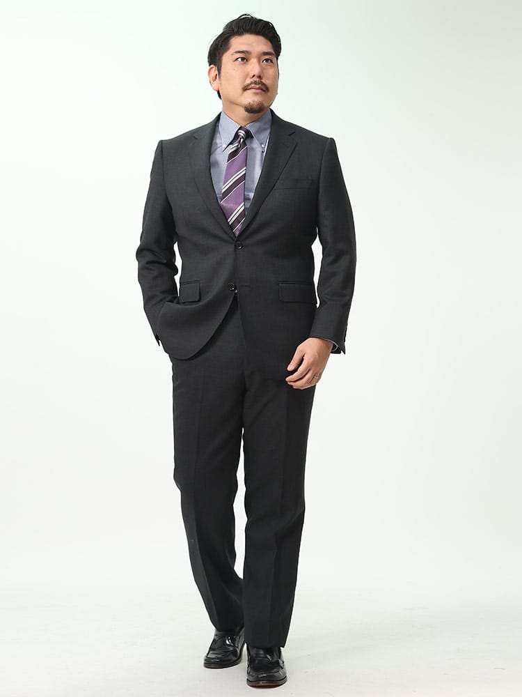 スーツ・ビジネスアウター2着目半額対象商品 シングル ウエストアジャスター ツーパンツ スーツ 股ズレ防止 大シック ノータック アジャスター片側±3cm 両側合計±6cm 調整可能　2L 3L TAB体 B＆T CLUB ビーアンドティークラブ 大きいサイズ メンズ