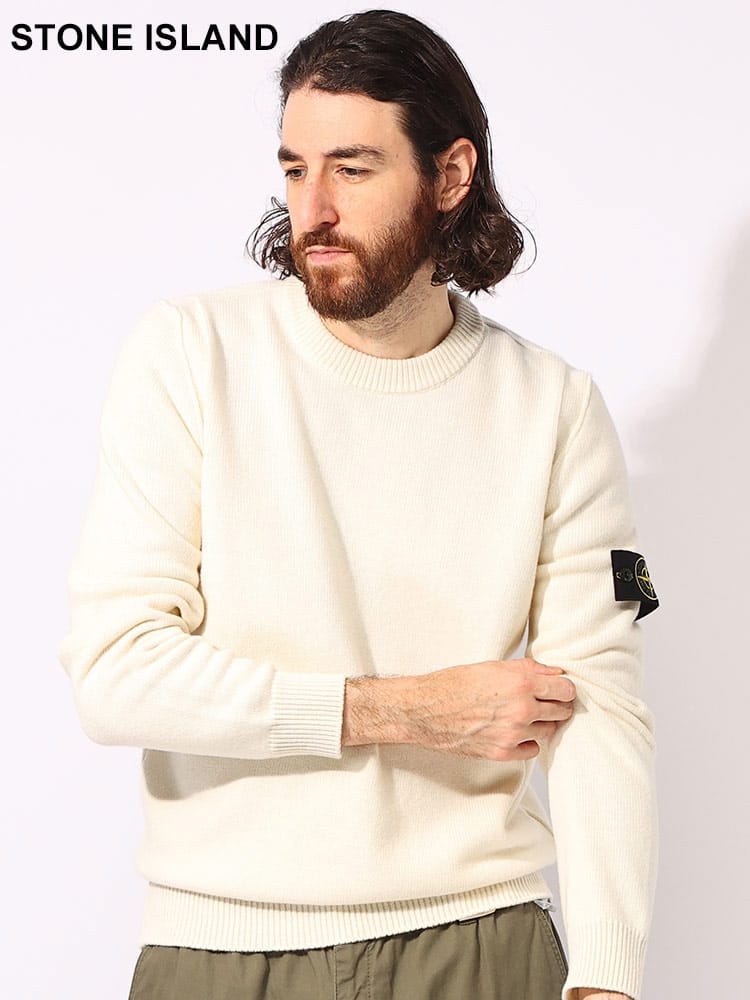 STONE ISLAND (ストーンアイランド) ウール ロゴパッチ クルーネック ニットセーター SI7915508A3 メンズ