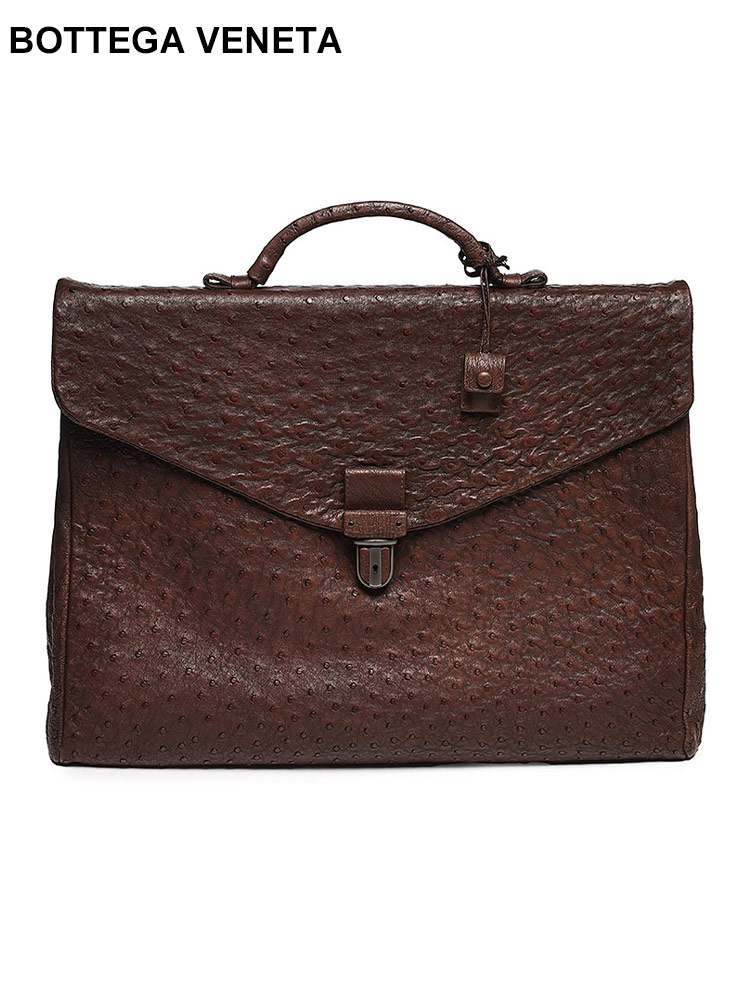 BOTTEGA VENETA (ボッテガ・ヴェネタ) オーストリッチ ブリーフバッグ BV122139VQ950 メンズ【サカゼン公式通販】