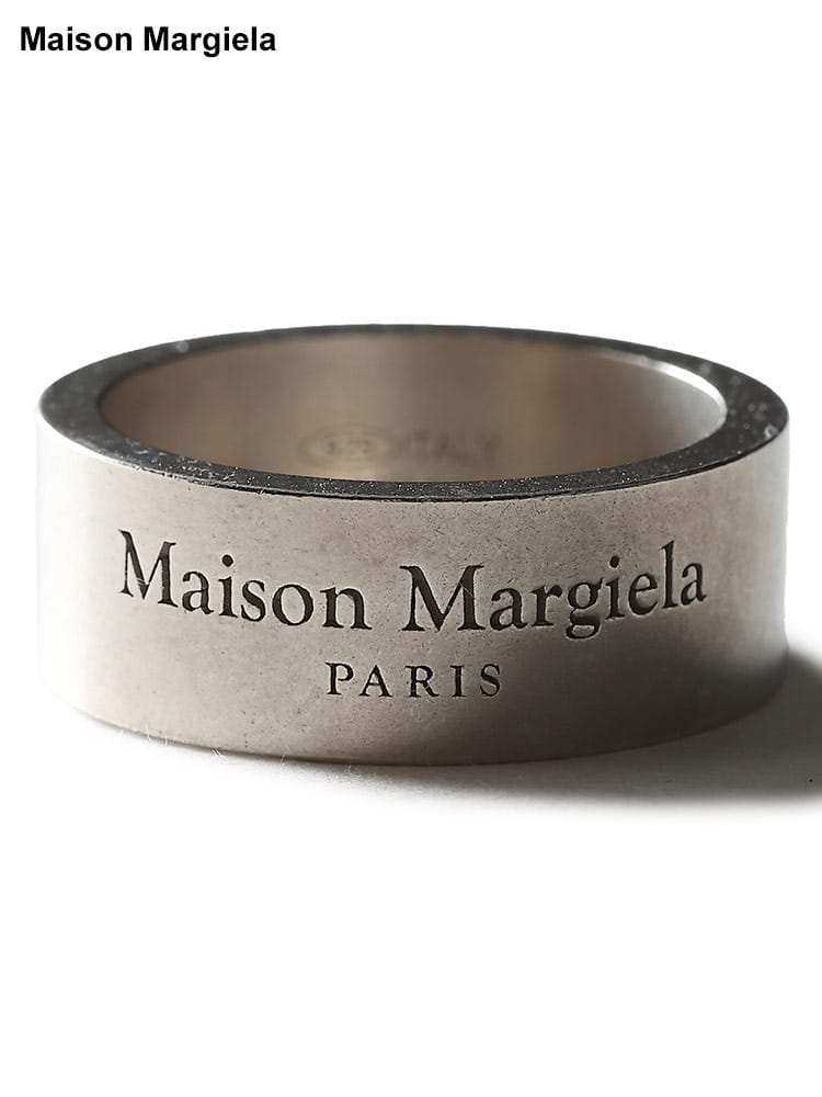 Maison Margiela (メゾン マルジェラ) パラジウム ロゴ リング 8mm MESM1UQ0082 メンズ