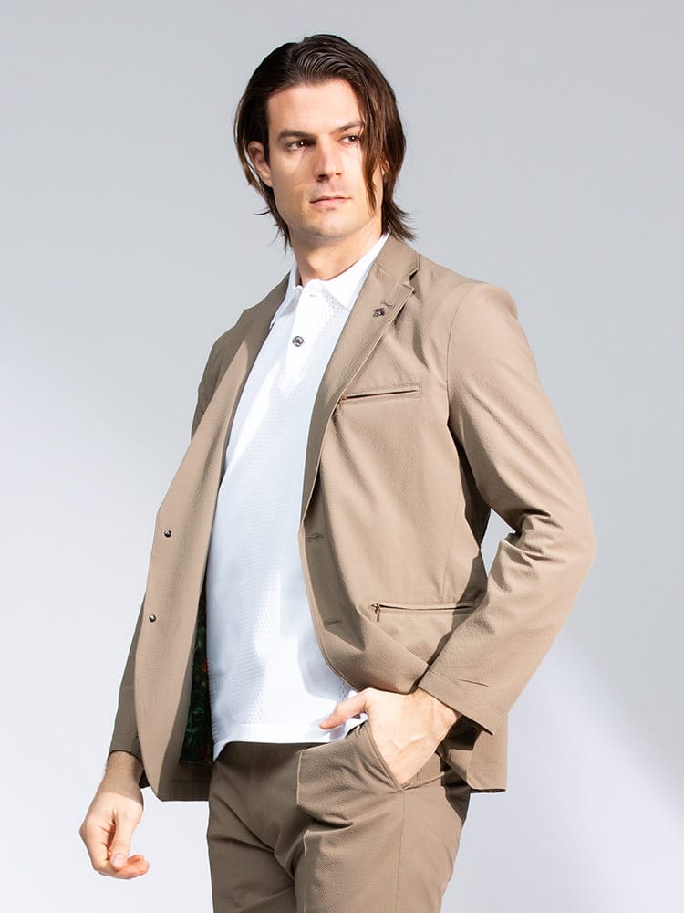 G-STAGE (ジーステージ) 春夏 マイクロサッカー地 ストレッチ シングル ジャケット