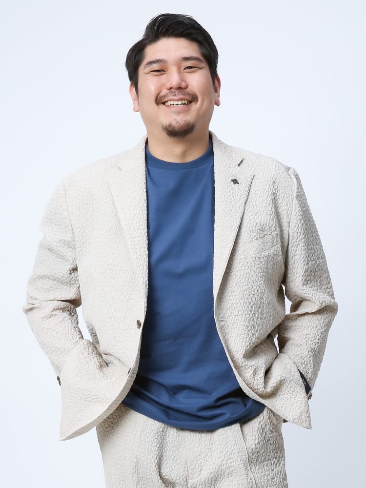 大きいサイズ メンズ G-STAGE (ジーステージ) 春夏 Marzotto ストレッチ ニットライク シングル ジャケット