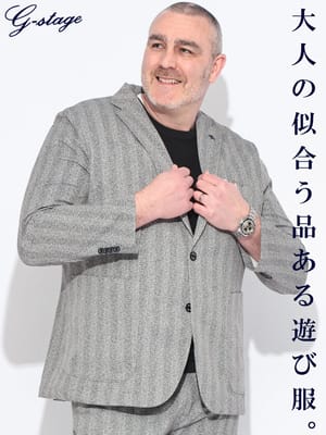 スーツ・ビジネスアウター2着目半額対象商品 ジャケット メンズ 大きいサイズ ウォッシャブル ストレッチ メッシュ シングル G-STAGE ジーステージ
