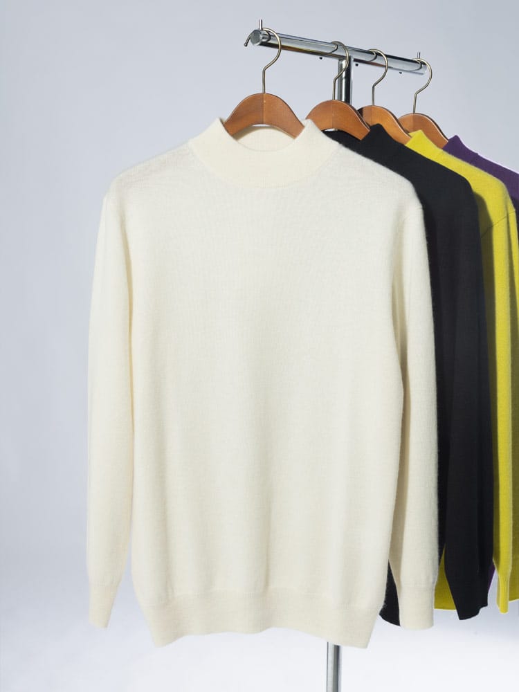 DESHENG (デシェン) カシミヤ100％ 無地 モックネック セーター 24RMN005 ニット rgc_knit