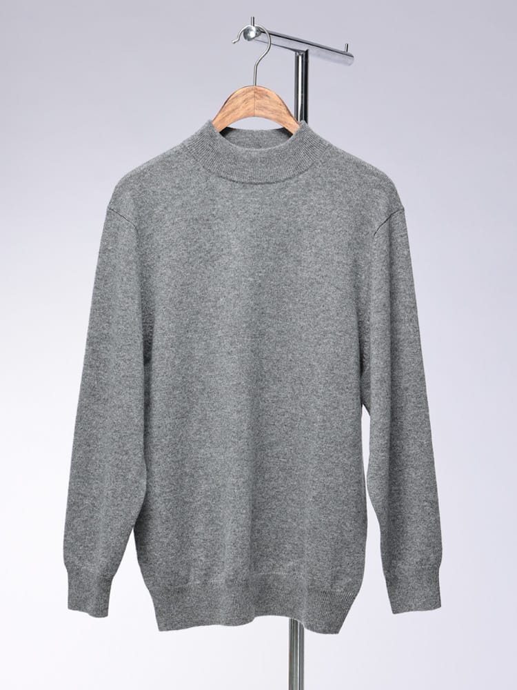 DESHENG (デシェン) カシミヤ100％ 無地 モックネック セーター 24RMN005 ニット rgc_knit