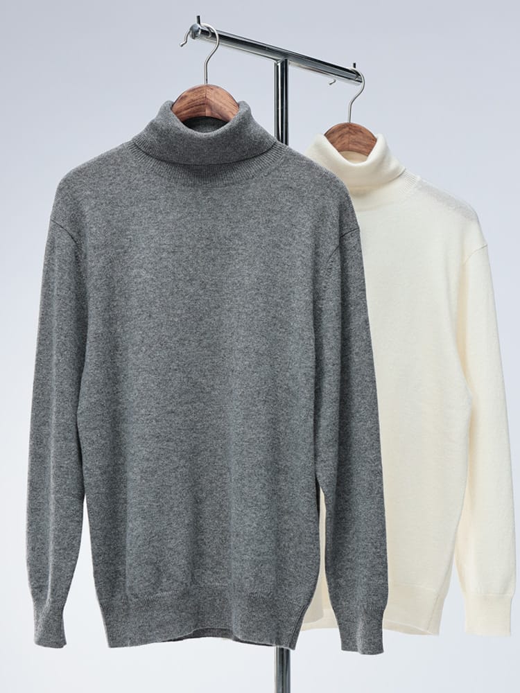 DESHENG (デシェン) カシミヤ100％ 無地 タートルネック セーター 24RTN006 ニット rgc_knit