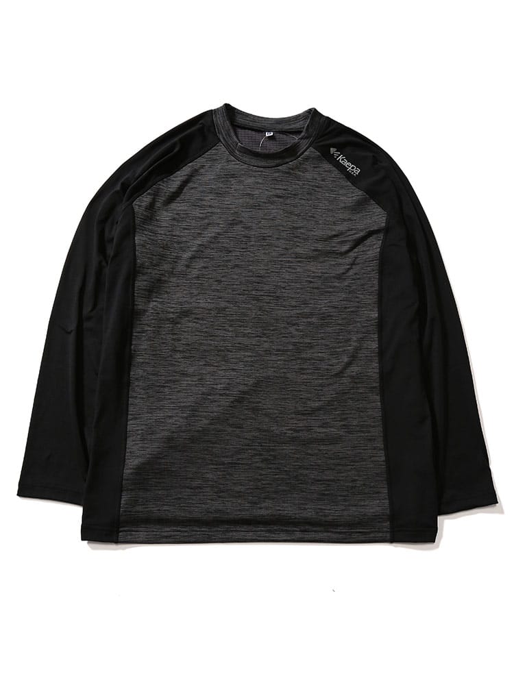 大きいサイズ メンズ Kaepa (ケイパ) ストレッチ 裏ブロックフリース ハイネック 長袖 アンダーTシャツ