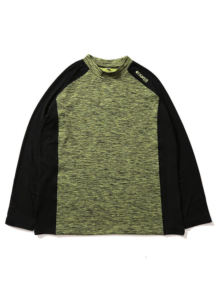 大きいサイズ メンズ Kaepa (ケイパ) ストレッチ 裏ブロックフリース ハイネック 長袖 アンダーTシャツ
