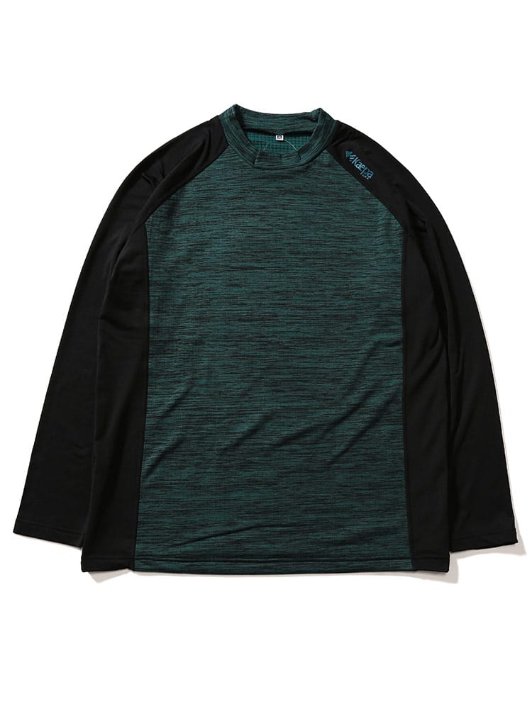 大きいサイズ メンズ Kaepa (ケイパ) ストレッチ 裏ブロックフリース ハイネック 長袖 アンダーTシャツ