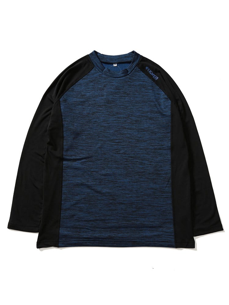 大きいサイズ メンズ Kaepa (ケイパ) ストレッチ 裏ブロックフリース ハイネック 長袖 アンダーTシャツ