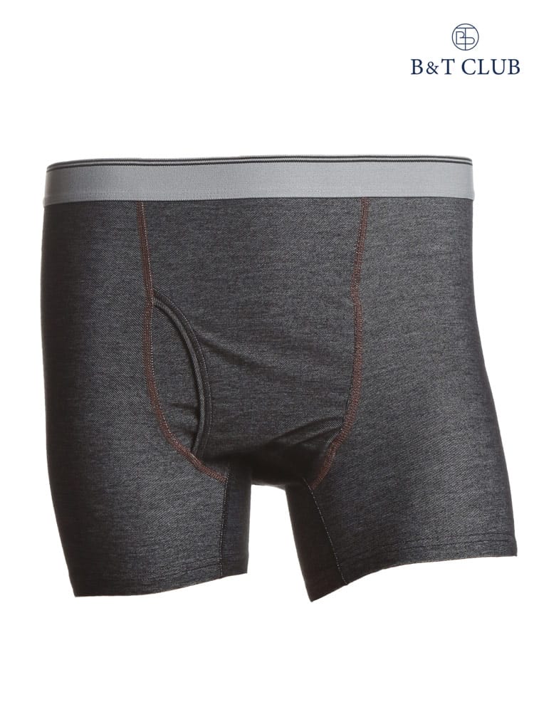 大きいサイズ メンズ B＆T CLUB デニム調 前開き ボクサーパンツ