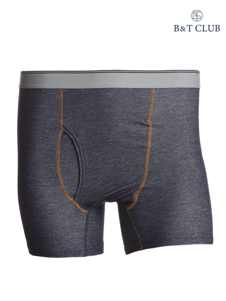 大きいサイズ メンズ B＆T CLUB デニム調 前開き ボクサーパンツ