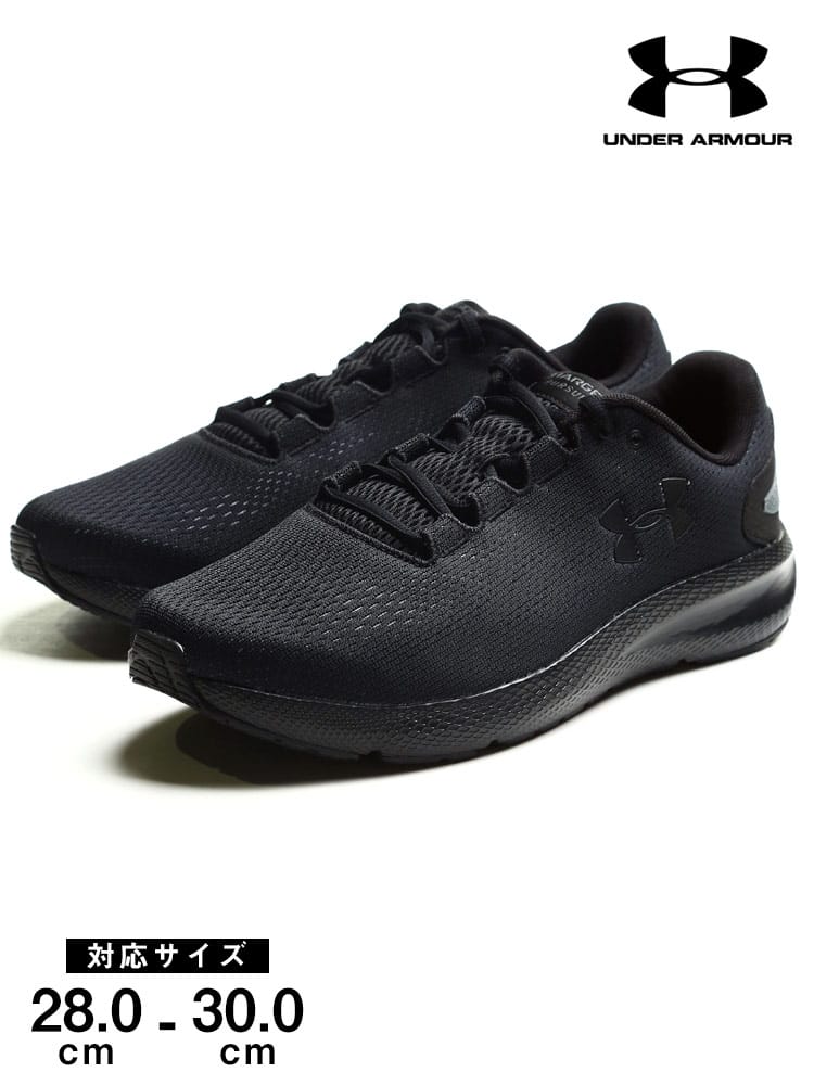 大きいサイズ メンズ UNDER ARMOUR (アンダーアーマー) 日本規格 メッシュ レースアップ スニーカー Charged Pursuit 2 4E