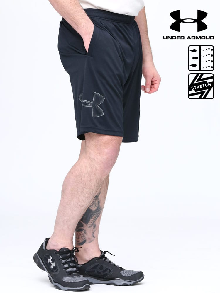 大きいサイズ メンズ UNDER ARMOUR (アンダーアーマー) 日本規格 heatgear LOOSE BIGロゴ ショートパンツ TECH GRAPHIC SHORT
