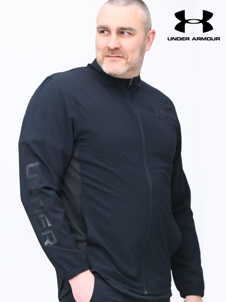 大きいサイズ メンズ UNDER ARMOUR (アンダーアーマー) 日本規格 FITTED アームロゴ フルジップ ジャケット Summer Woven FZ