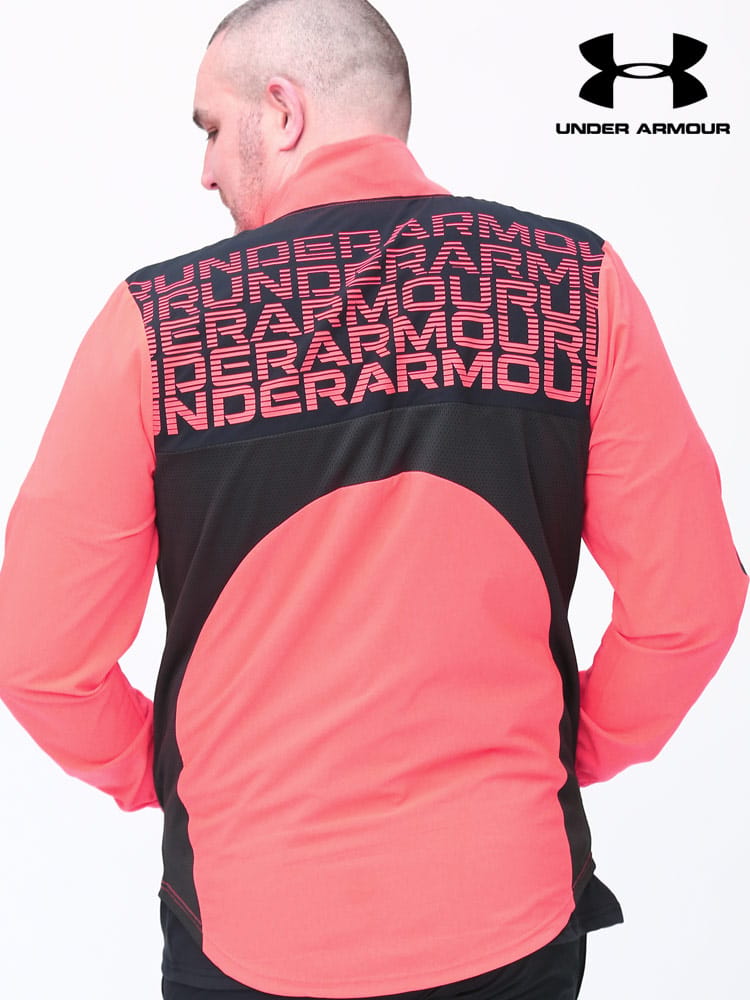大きいサイズ メンズ UNDER ARMOUR (アンダーアーマー) 日本規格 FITTED アームロゴ フルジップ ジャケット Summer Woven FZ