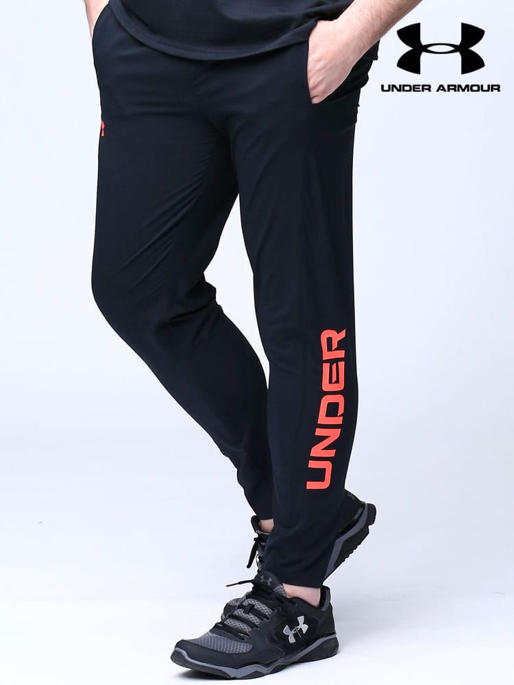 大きいサイズ メンズ UNDER ARMOUR (アンダーアーマー) 日本規格 FITTED サイドロゴ ロングパンツ Summer Woven Pant