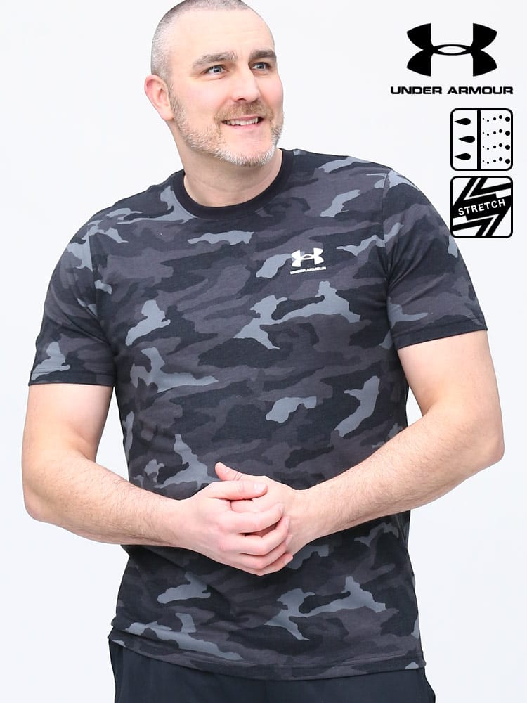 大きいサイズ メンズ UNDER ARMOUR (アンダーアーマー) 日本規格 heatgear LOOSE 迷彩 クルーネック 半袖 Tシャツ CC Printed Shirt