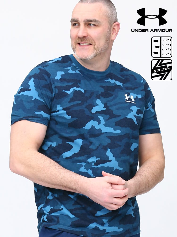 大きいサイズ メンズ UNDER ARMOUR (アンダーアーマー) 日本規格 heatgear LOOSE 迷彩 クルーネック 半袖 Tシャツ CC Printed Shirt