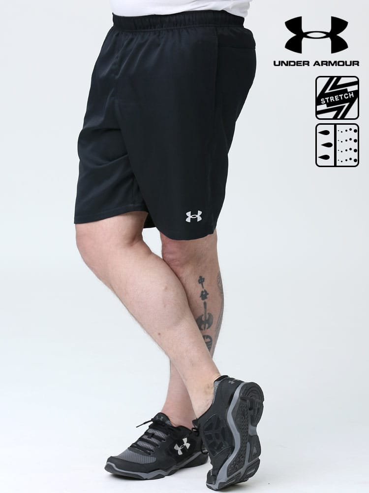 大きいサイズ メンズ UNDER ARMOUR (アンダーアーマー) 日本規格 heatgear LOOSE ワンポイント ショートパンツ TEAM UTILITY SHORTS