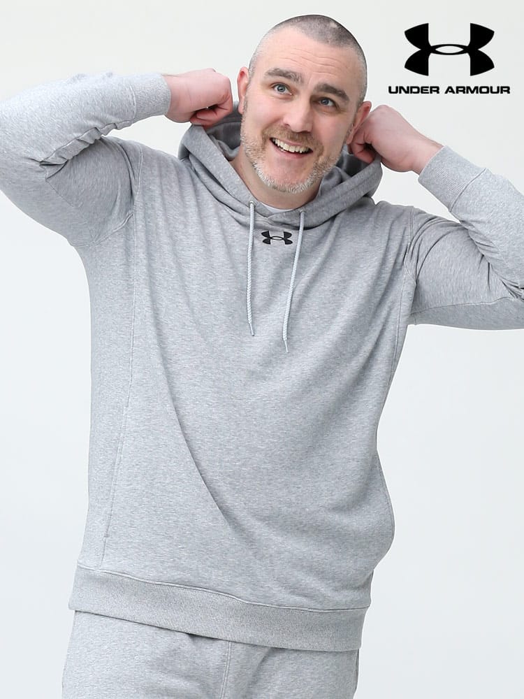 大きいサイズ メンズ UNDER ARMOUR (アンダーアーマー) 日本規格 LOOSE ワンポイント プルオーバー スウェット パーカー TEAM SWEAT HOODY