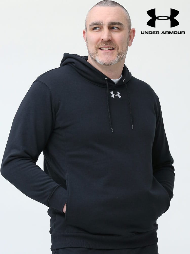 大きいサイズ メンズ UNDER ARMOUR (アンダーアーマー) 日本規格 LOOSE ワンポイント プルオーバー スウェット パーカー TEAM SWEAT HOODY