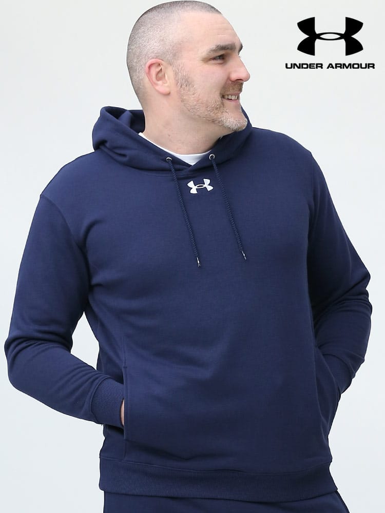 大きいサイズ メンズ UNDER ARMOUR (アンダーアーマー) 日本規格 LOOSE ワンポイント プルオーバー スウェット パーカー TEAM SWEAT HOODY
