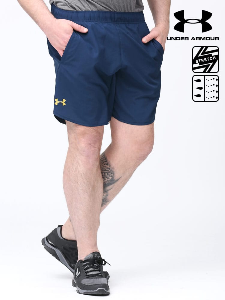 大きいサイズ メンズ UNDER ARMOUR (アンダーアーマー) 日本規格 heatgear LOOSE バックプリント 前閉じ ショートパンツ