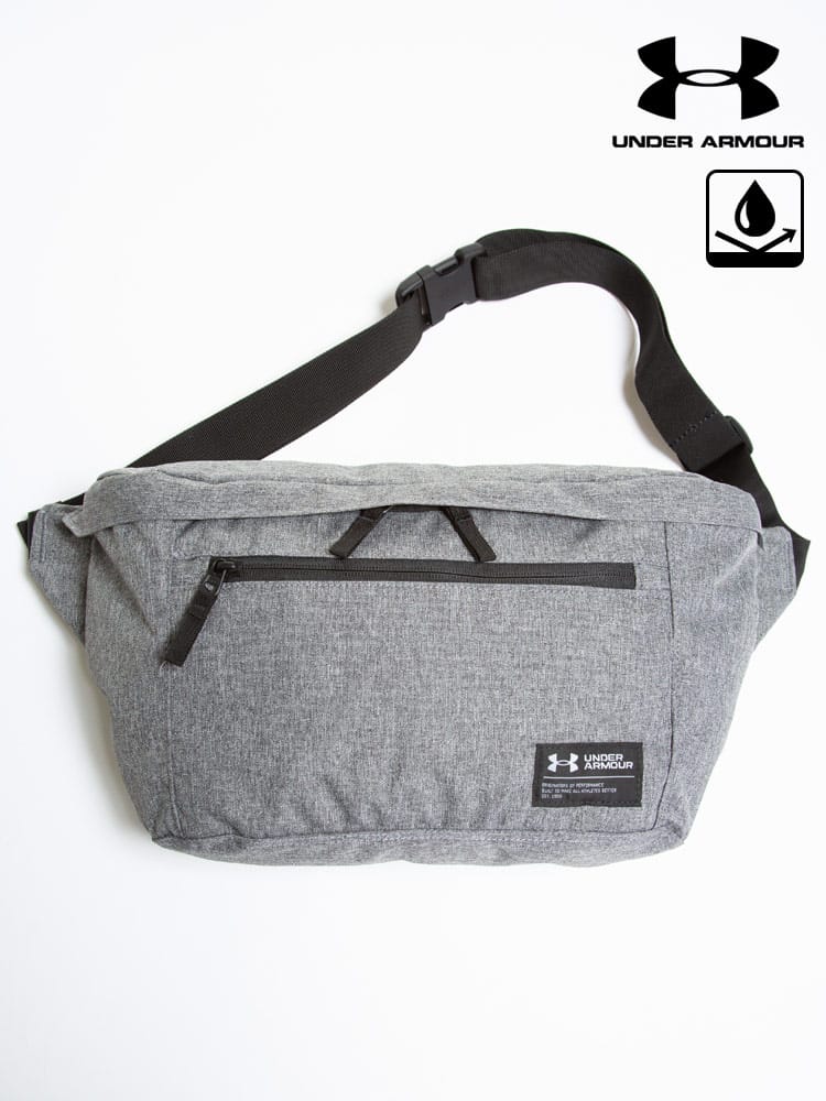 大きいサイズ メンズ UNDER ARMOUR (アンダーアーマー) ロゴタグ ジップポケット ウエストバッグ LARGE WAIST BAG