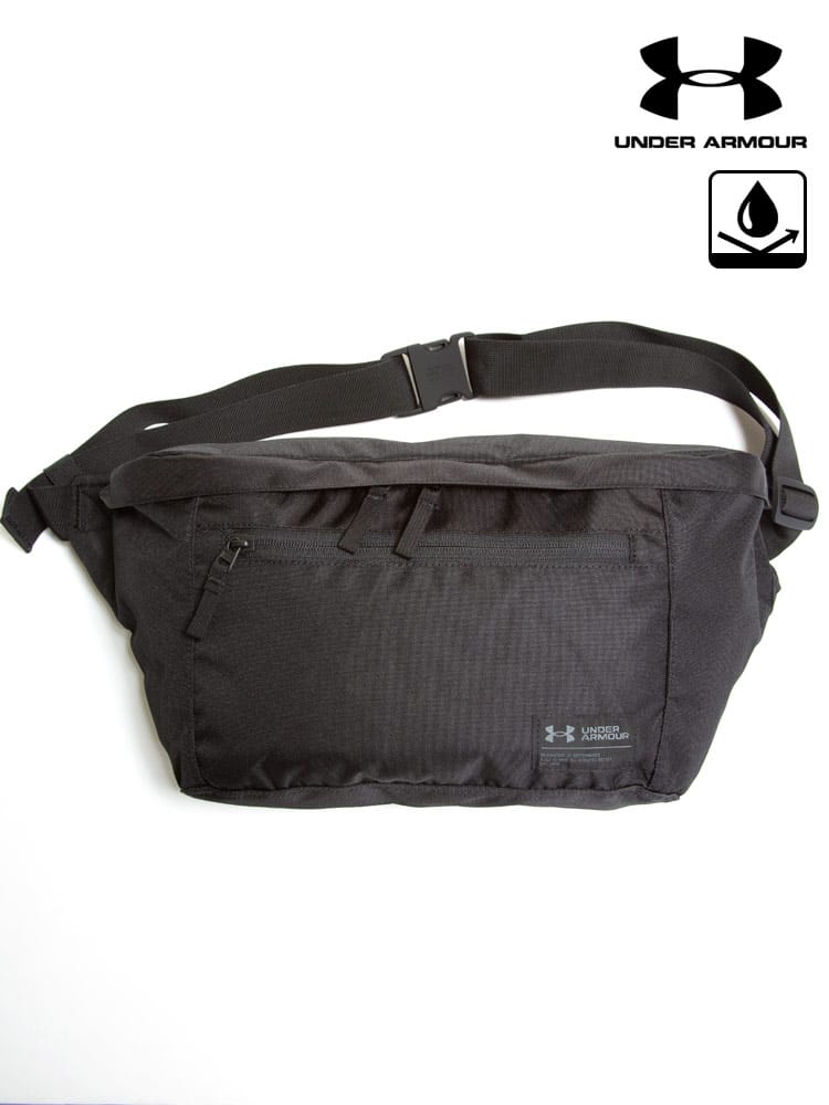 大きいサイズ メンズ UNDER ARMOUR (アンダーアーマー) ロゴタグ ジップポケット ウエストバッグ LARGE WAIST BAG