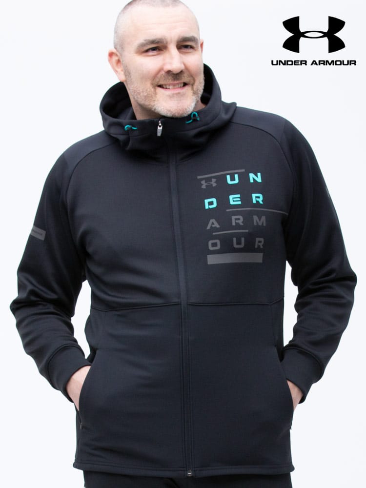 大きいサイズ メンズ UNDER ARMOUR (アンダーアーマー) 日本規格 FITTED プリント フルジップ ジャケット HYBRID KNIT JACKET