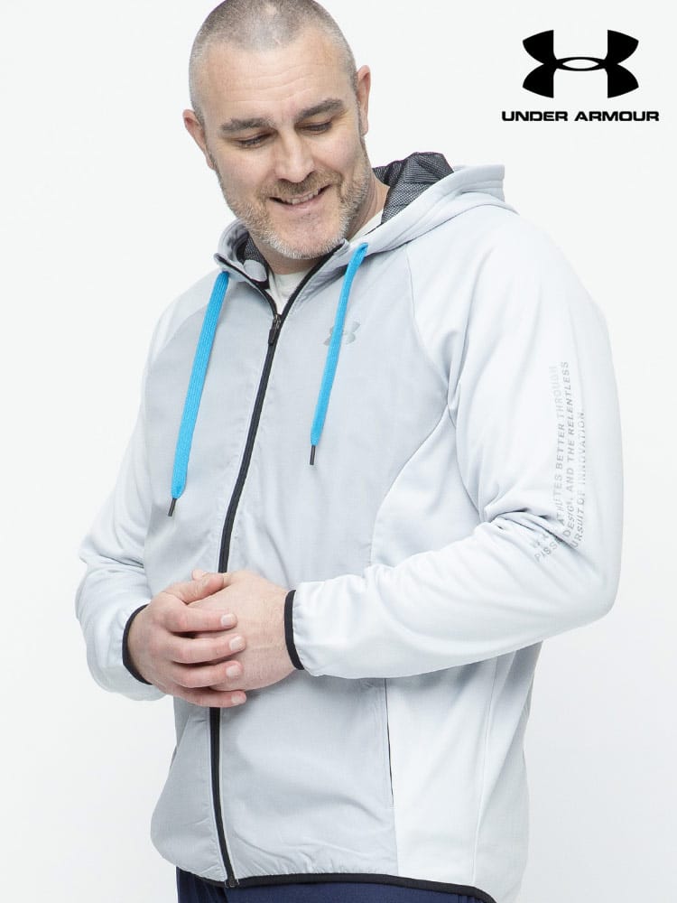 大きいサイズ メンズ UNDER ARMOUR (アンダーアーマー) 日本規格 LOOSE 裏起毛 フルジップ パーカー ARMOUR FLEECE MAX FULL ZIP HOODIE