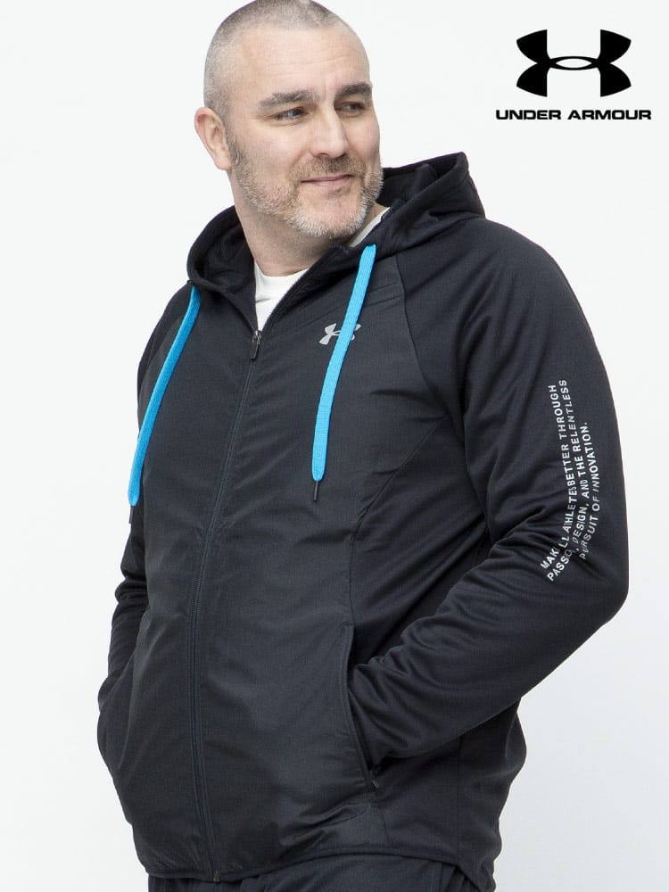 大きいサイズ メンズ UNDER ARMOUR (アンダーアーマー) 日本規格 LOOSE 裏起毛 フルジップ パーカー ARMOUR FLEECE MAX FULL ZIP HOODIE
