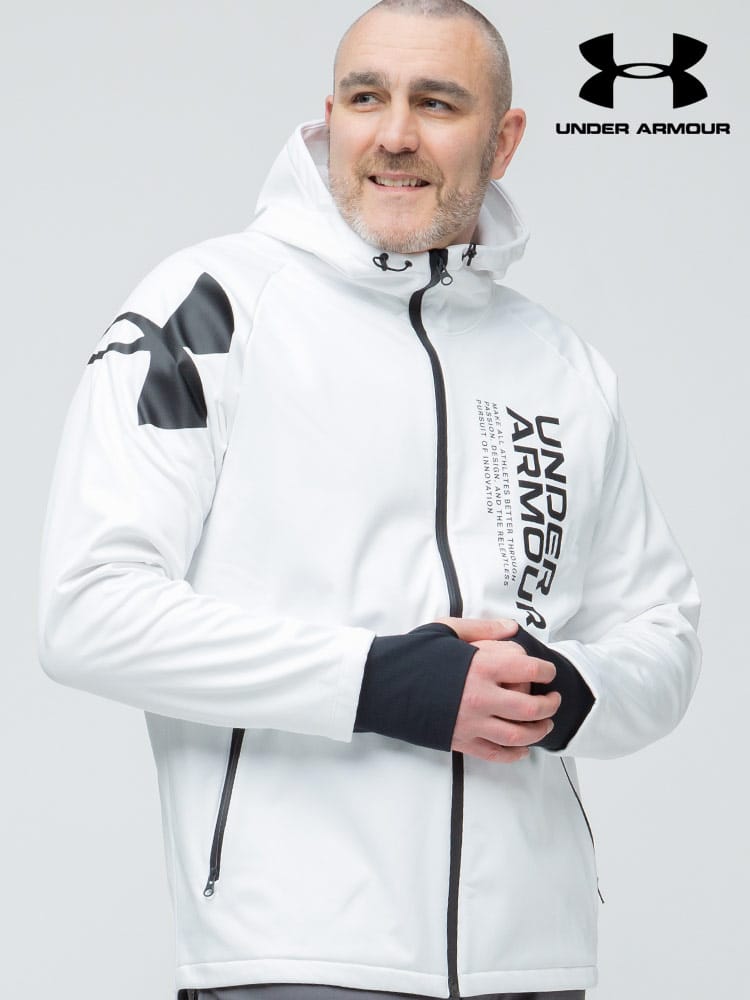 大きいサイズ メンズ UNDER ARMOUR (アンダーアーマー) 日本規格 FITTED STORM1 裏起毛 フード フルジップ ジャケット WINTER KNIT JACKET