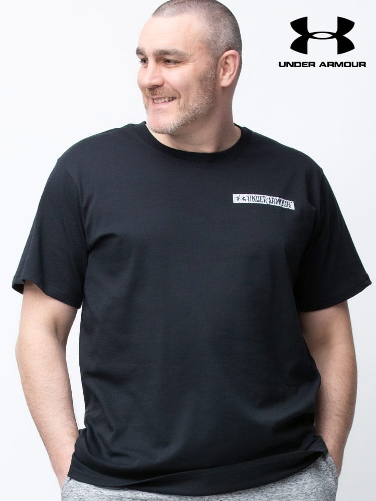 大きいサイズ メンズ UNDER ARMOUR (アンダーアーマー) 日本規格 LOOSE バックプリント クルーネック 半袖 Tシャツ HW CHARGED COTTON SS 3