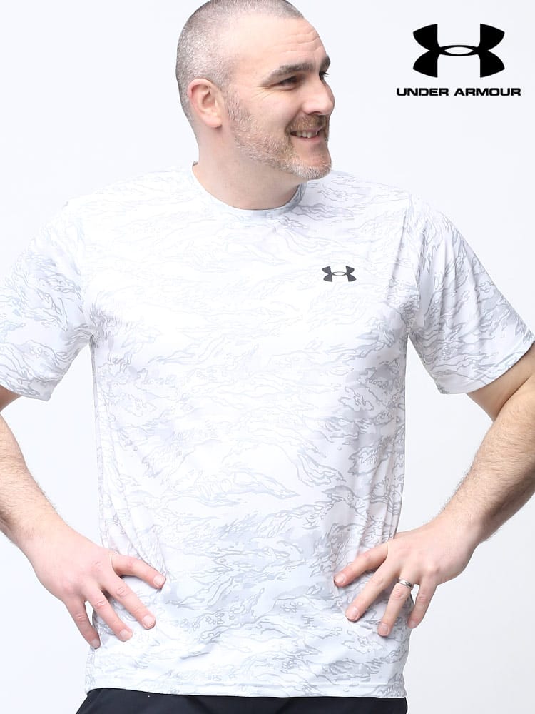 大きいサイズ メンズ UNDER ARMOUR (アンダーアーマー) 日本規格 LOOSE UAベント 迷彩柄 クルーネック 半袖 Tシャツ