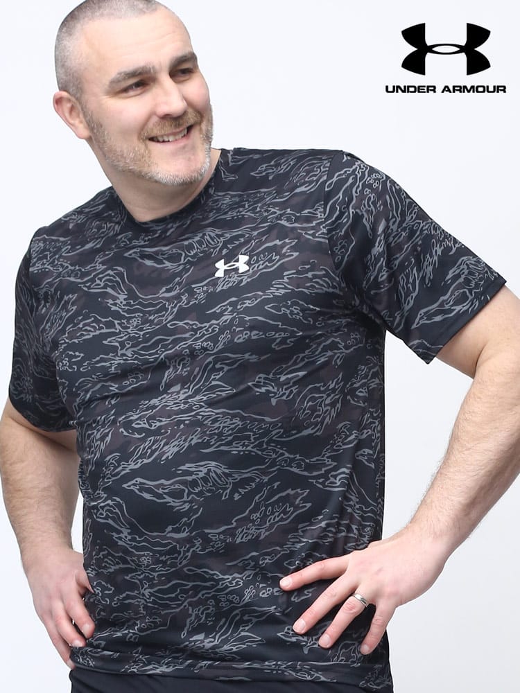 大きいサイズ メンズ UNDER ARMOUR (アンダーアーマー) 日本規格 LOOSE UAベント 迷彩柄 クルーネック 半袖 Tシャツ
