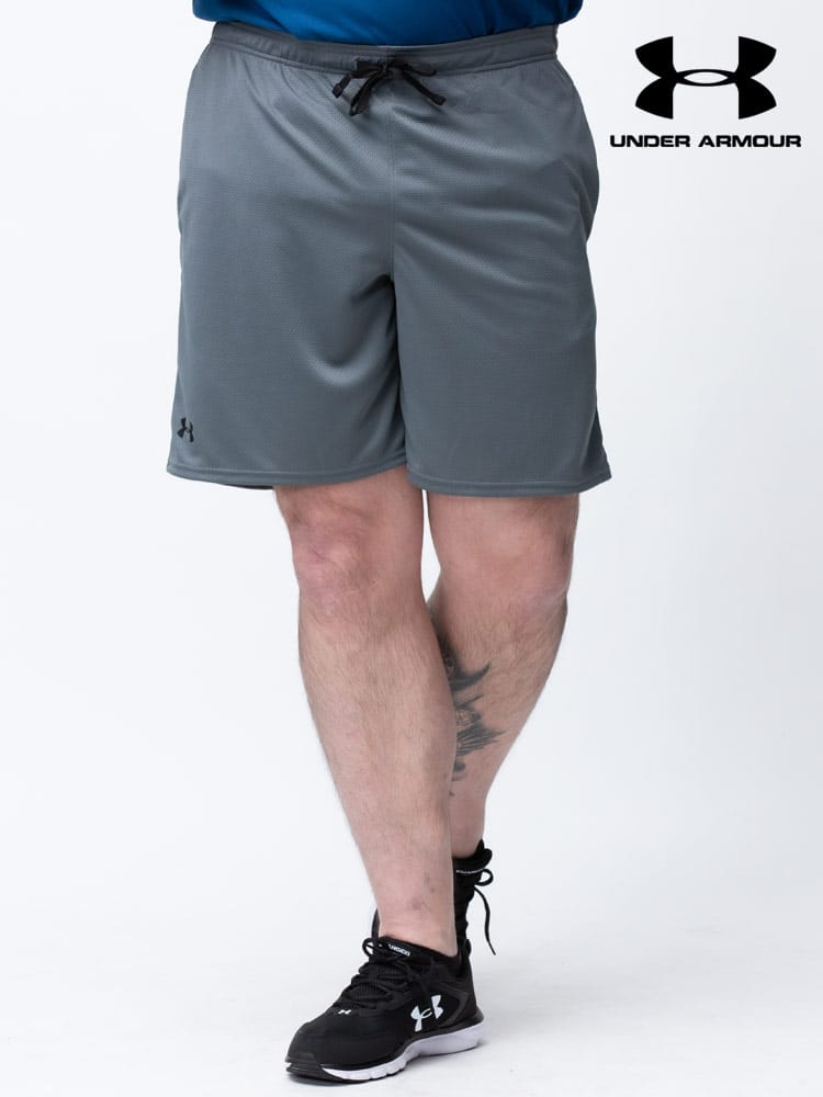 在庫処分 返品交換不可 大きいサイズ メンズ UNDER ARMOUR (アンダーアーマー) 日本規格 LOOSE ワンポイント 前閉じ メッシュ ショートパンツ Tech Mesh Short