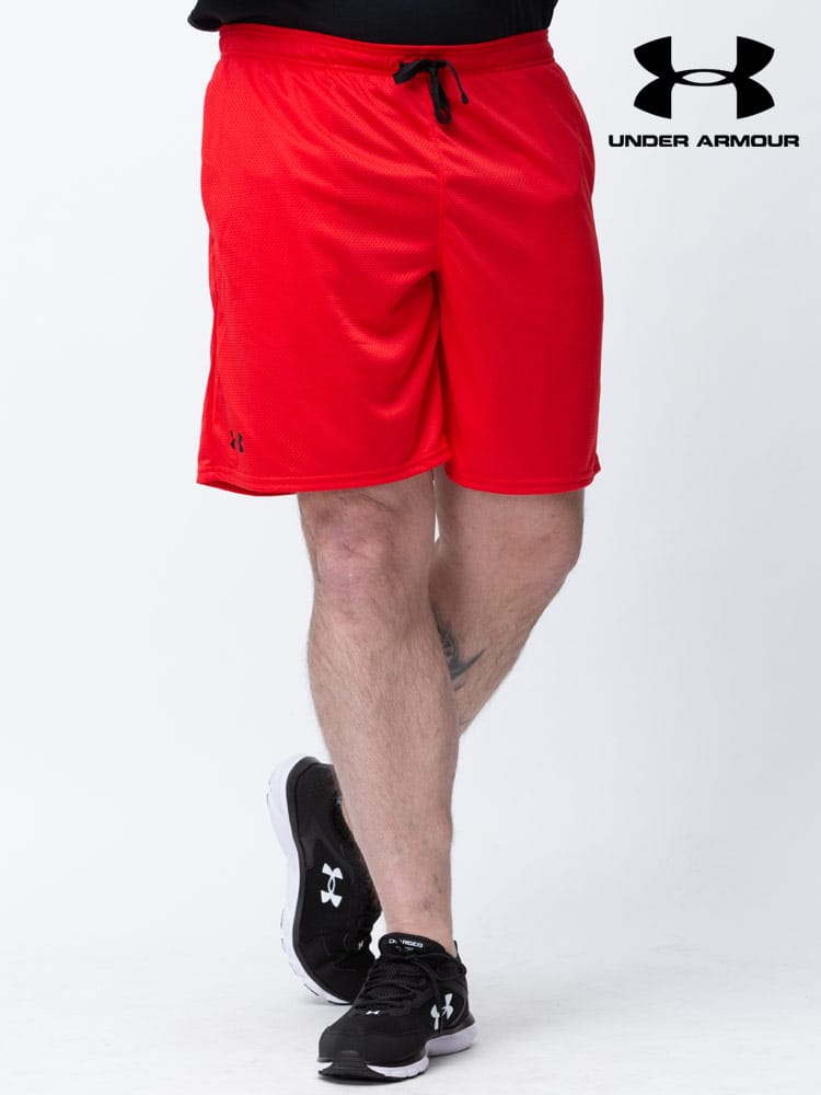 在庫処分 返品交換不可 大きいサイズ メンズ UNDER ARMOUR (アンダーアーマー) 日本規格 LOOSE ワンポイント 前閉じ メッシュ ショートパンツ Tech Mesh Short