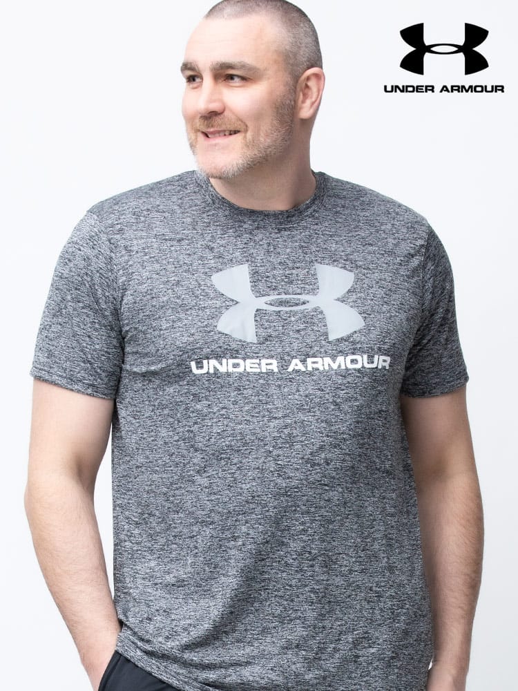 大きいサイズ メンズ UNDER ARMOUR (アンダーアーマー) 日本規格 LOOSE ロゴプリント クルーネック 半袖 Tシャツ TECH BIG LOGO SS