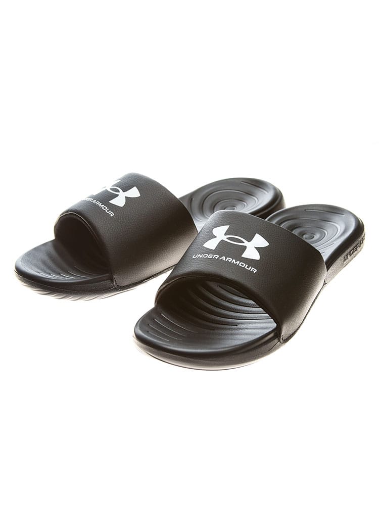 大きいサイズ メンズ UNDER ARMOUR (アンダーアーマー) 日本規格 ロゴ スライドサンダル Ansa Fix SL