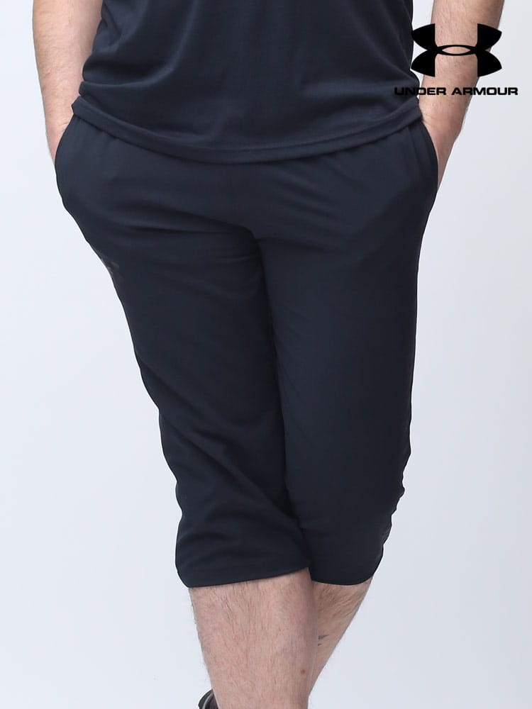 大きいサイズ メンズ UNDER ARMOUR (アンダーアーマー) FITTED サイドロゴ サマーウーブン 3/4パンツ