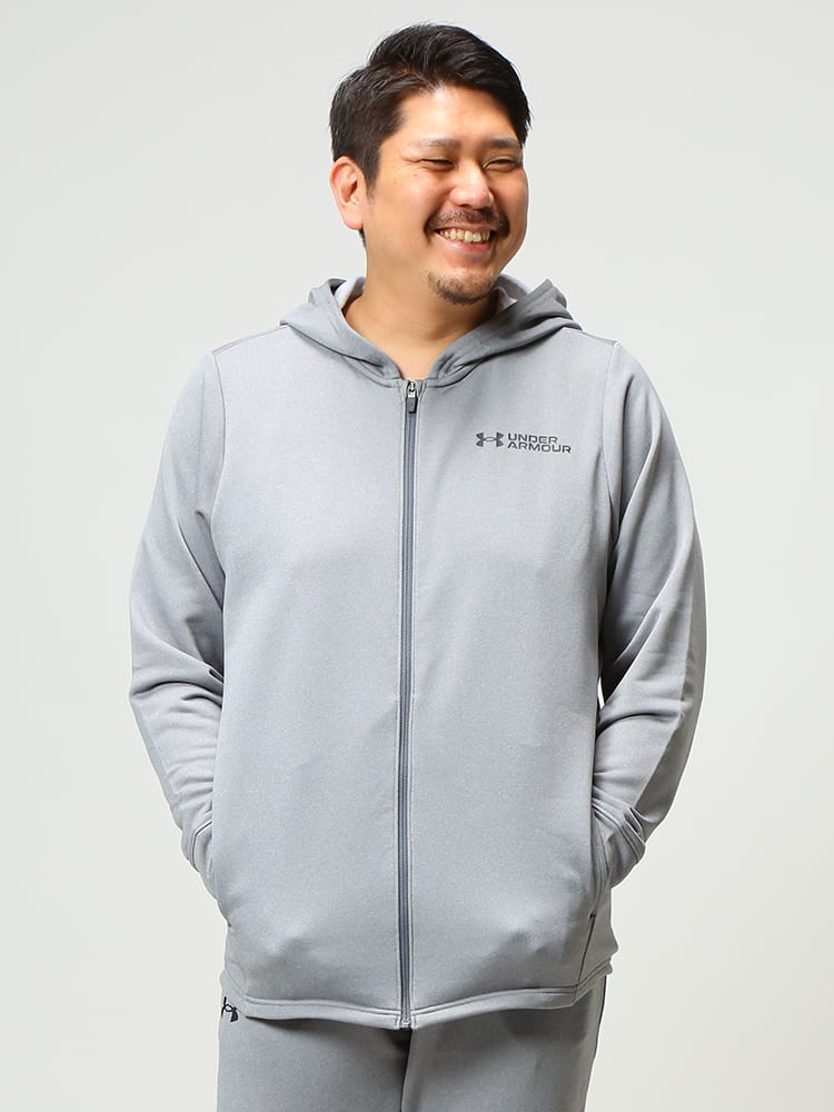 大きいサイズ メンズ UNDER ARMOUR (アンダーアーマー) 日本規格 LOOSE フルジップ パーカー TECH TERRY FZ