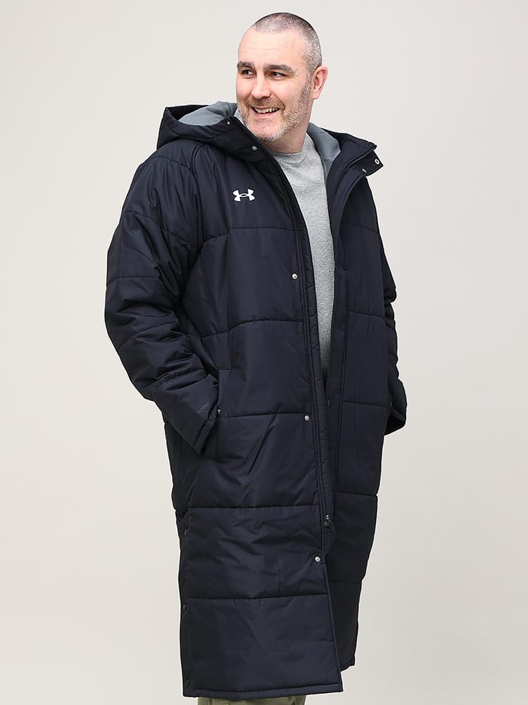 大きいサイズ メンズ UNDER ARMOUR (アンダーアーマー) 日本規格 LOOSE STORM 裏フリース ベンチコート TEAM BENCH COAT