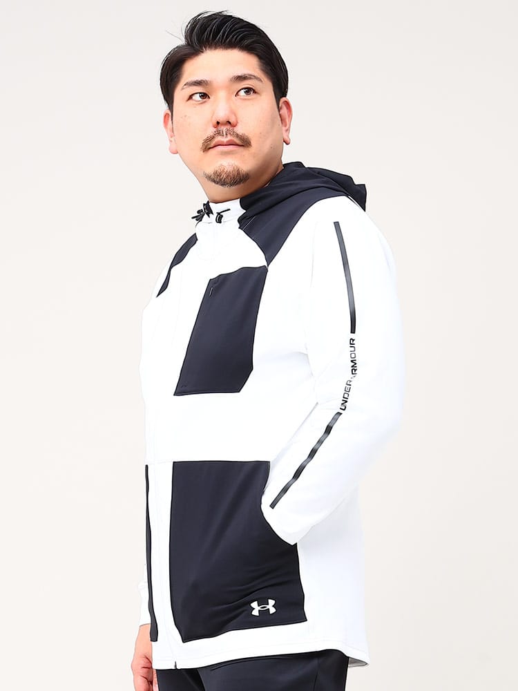 WEB限定価格 在庫処分 返品交換不可 大きいサイズ メンズ UNDER ARMOUR (アンダーアーマー) 日本規格 FITTED フルジップ パーカー ARMOUR KNIT FULL ZIP