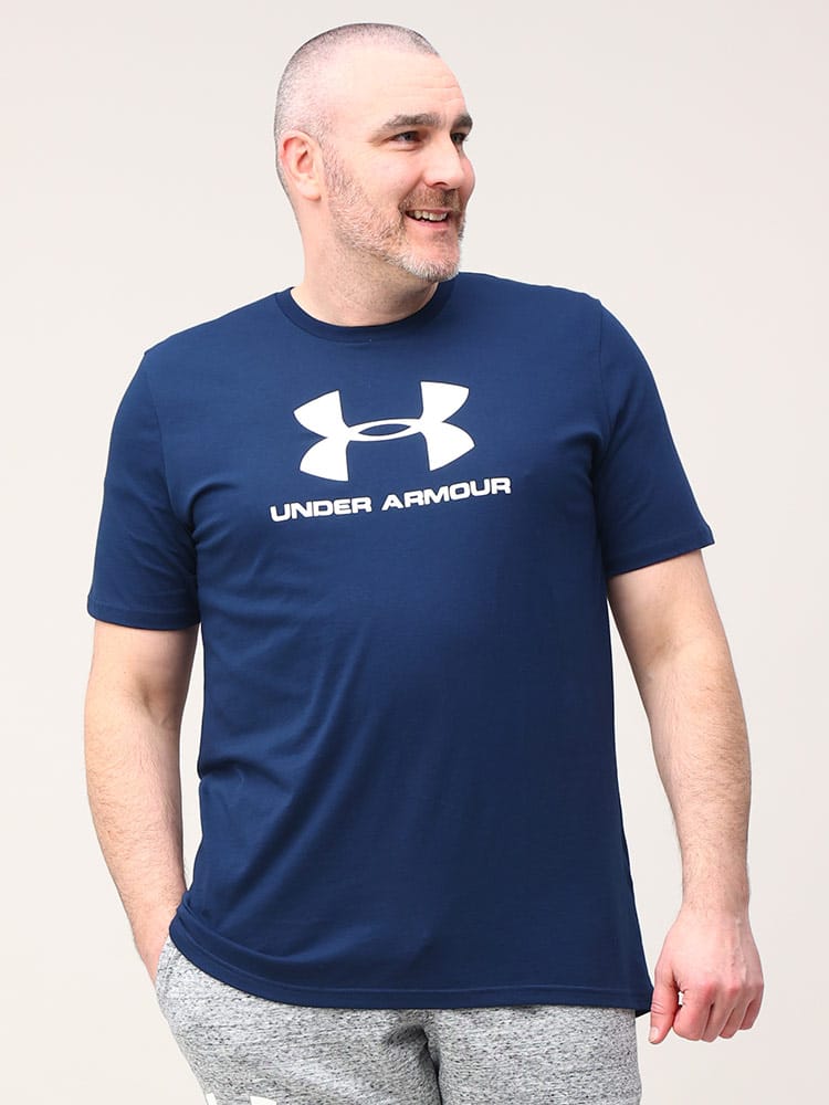 大きいサイズ メンズ UNDER ARMOUR (アンダーアーマー) 日本規格 LOOSE クルーネック フロントロゴ 半袖 Tシャツ SPORTSTYLE LOGO SHORT SLEEVE