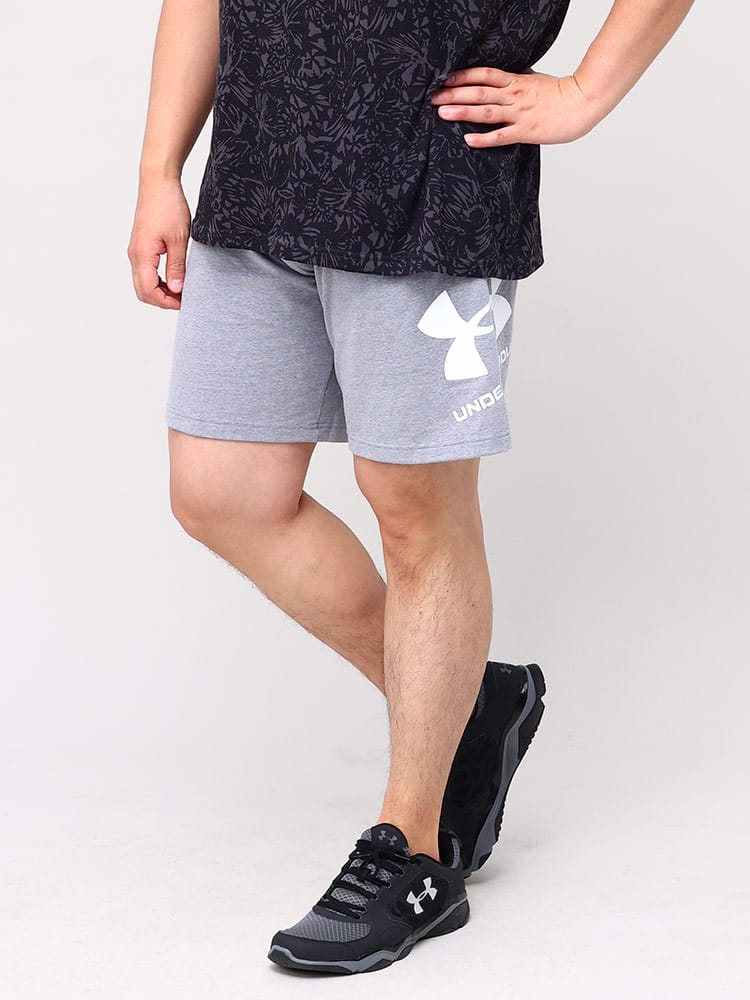 大きいサイズ メンズ UNDER ARMOUR (アンダーアーマー) 日本規格 ロゴプリント ショートパンツ SPORT STYLE COTTON SHORTS