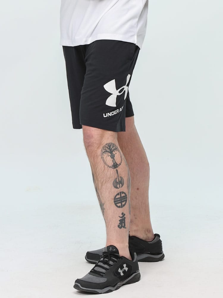 大きいサイズ メンズ UNDER ARMOUR (アンダーアーマー) 日本規格 ロゴプリント ショートパンツ SPORT STYLE COTTON SHORTS