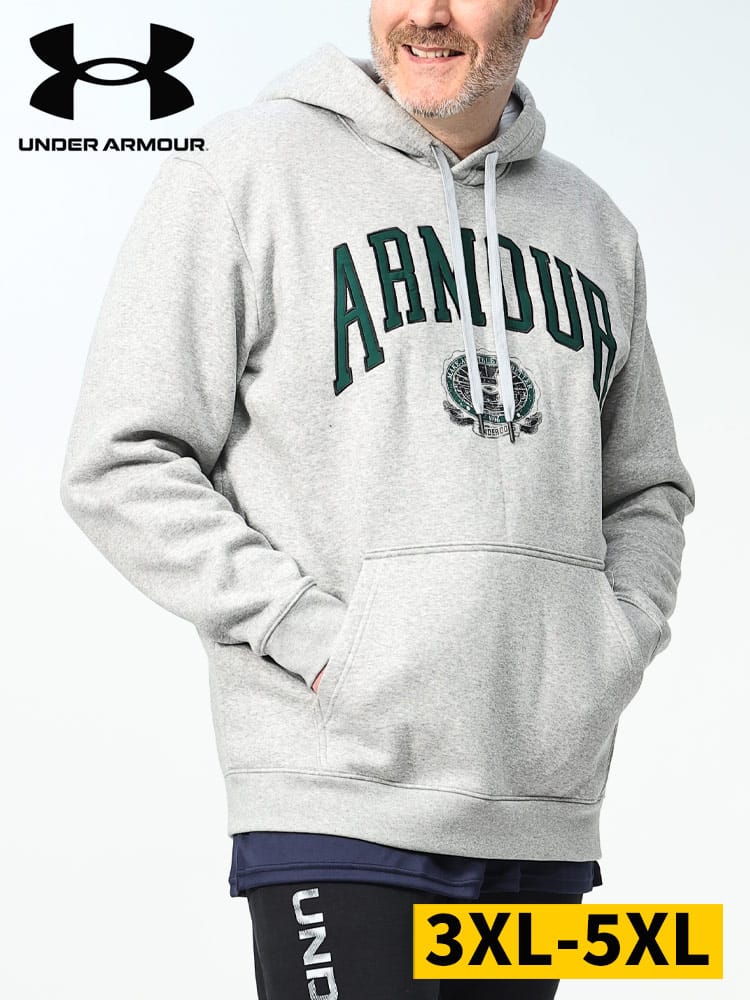 LOOSE 裏起毛 プルオーバー パーカー RIVAL FLEECE SBL HD (UNDER ARMOUR) アンダーアーマー 日本規格 大きいサイズ メンズ 