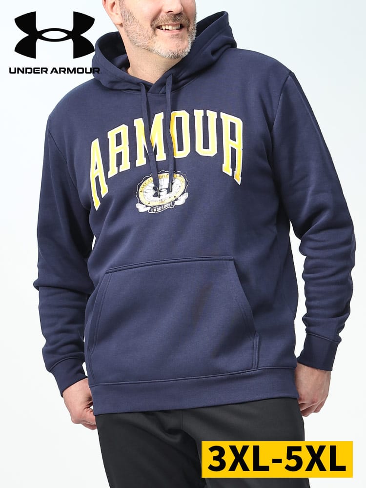 LOOSE 裏起毛 プルオーバー パーカー RIVAL FLEECE SBL HD (UNDER ARMOUR) アンダーアーマー 日本規格 大きいサイズ メンズ 